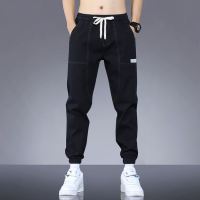 GISU MALL-Jeans Mens Spring and Autumn New Style 2022 New Relaxed Casual Capris Mens Fashion Brand Leggings