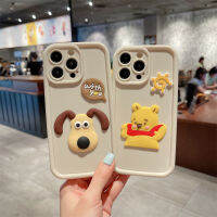 3D เคส Winnie Pooh น่ารักสำหรับ IPhone 11 12 13 14 Pro Max เคสฝาหลังกันกระแทกซิลิกามือถือซิลิกาเจลเคสโทรศัพท์สำหรับเด็กผู้ชายและเด็กผู้หญิง