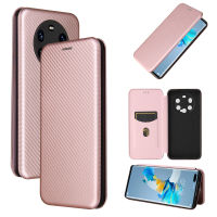 Huawei Mate 40 Pro Plus Case, EABUY Carbon Fiber Magnetic Closure with Card Slot Flip Case Cover for Huawei Mate 40 Pro Plus