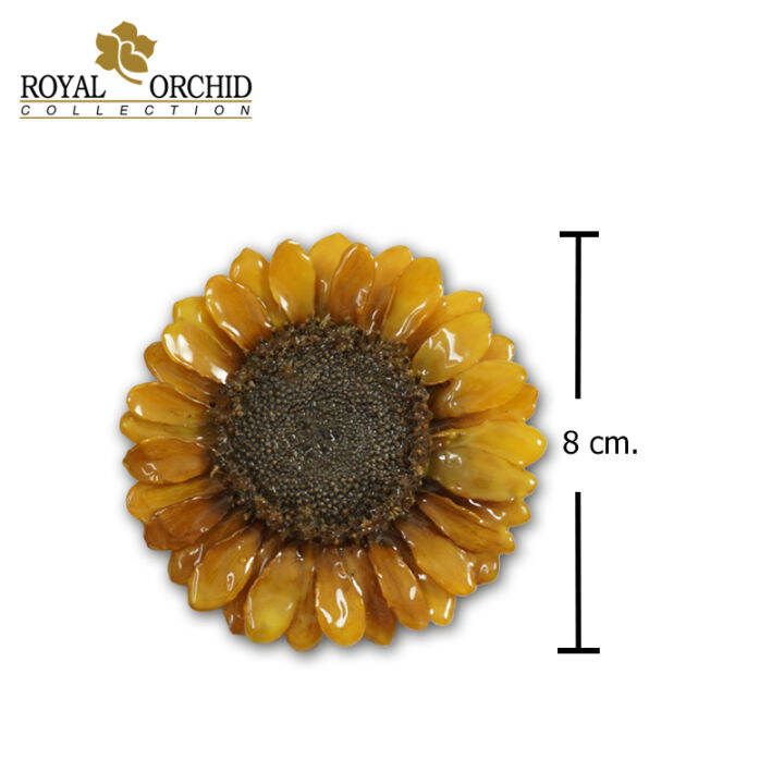 royal-orchid-เข็มกลัดดอกทานตะวันของจริง-สีเหลือง