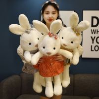 ABNORM หมอนนุ่มของเล่นเด็กน่ารักของเล่นสัตว์ Boneka Mainan หมอนสำหรับการนอนหลับของเล่นนุ่มๆกระโปรงดอกไม้ตุ๊กตากระต่ายตุ๊กตาผ้าขนกระต่ายของเล่นผ้ากำมะหยี่กระต่ายกระต่ายผ้ากำมะหยี่ของเล่น