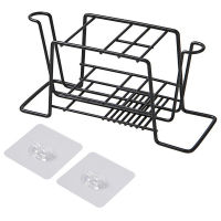 Wrought Iron Toothbrush Rack Bathroom Set Cup Storage Rack Strong Suction Wall Mounted Toiletries Rack