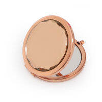 Rose Gold Metal Compact Mirror Crystal Champagne Jeweled Pocket Mirror 6 pieceslot