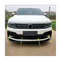 Car Glossy Black Front Center Grille Trim Under Front Center Grille Grill Moulding Strips Fog Light Cover Trim for VW Tiguan Rline 2017-2021