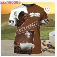 Barista Coffe Shirt Short Sleeve Bartender Unisex 3D Shirt Love Coffee Tshirt