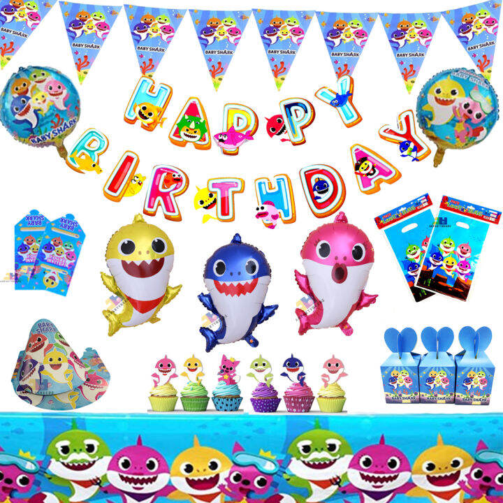 Baby Shark Theme Party Supplies Decorate Prize Loot Bag Giftaway Foil ...