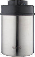 DeLonghi DLSC063 Coffee Canister, Vacuum Sealed Food Storage Container with Airtight Lid &amp; Built-in Date Indicator, Polished Stainless Steel (Holds 1 LB / 500 g)