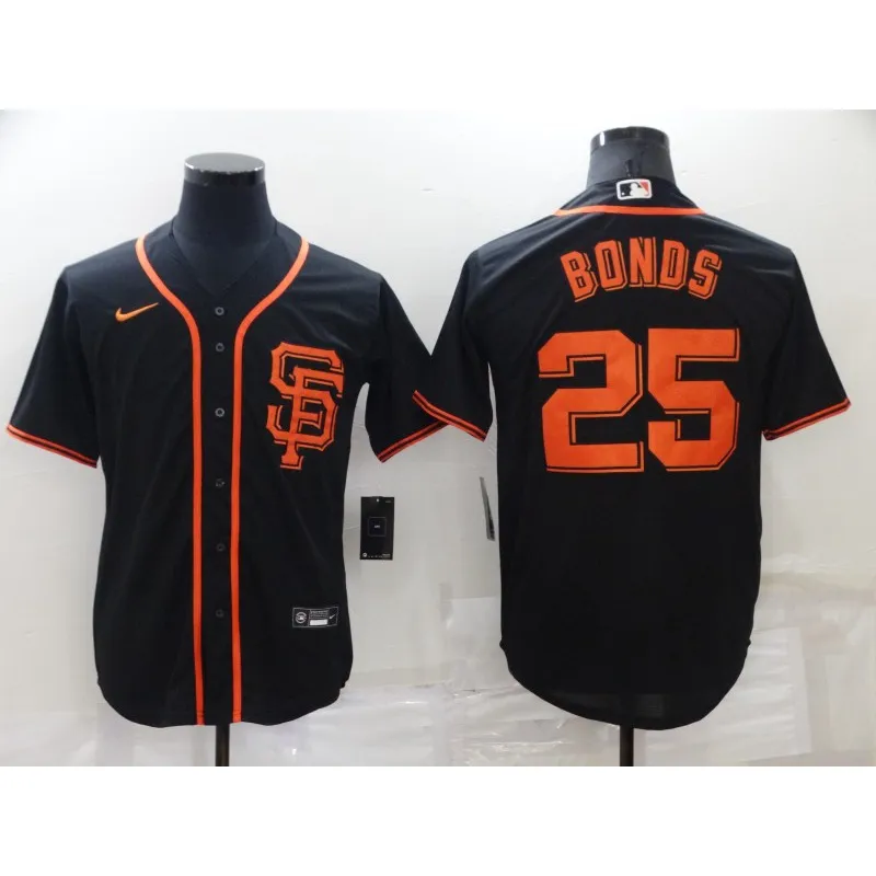 25 BARRY BONDS San Francisco Giants MLB OF Cream Throwback Jersey