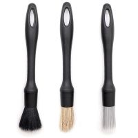 3Pcs แปรงรถ Car Detailing Brush Set ขนแปรงนุ่มสำหรับทำความสะอาดรถยนต์ Detailing Brush Dashboard Air Outlet Wheel Brush