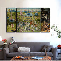 3Pcs Canvas Prints Wall Art - Hieronymus Famous Oil Painting The Garden of Earthly Delights Prints On Canvas Home Decor