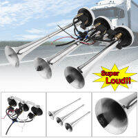 12V / 24V 178dB Super Loud Triple Trumpet Air Horn สำหรับรถยนต์เรือรถบรรทุก Train