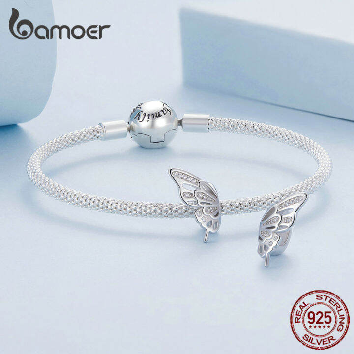 bamoer-925จี้ลูกปัดซิลิโคนผีเสื้อเงินสเตอร์ลิงสำหรับผู้หญิงสร้อยข้อมือแบบทำมือสำหรับ-bsc823เครื่องประดับแฟชั่นth