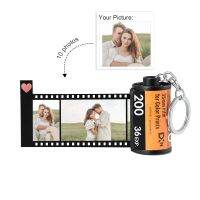 10pcs Photos Film Roll keychain DIY Photo Text Albums Cover Keyrings Custom Memorial Christmas Days Gift Lover Present Jewelry