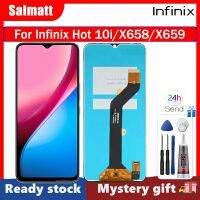 Salmatt หน้าจอเดิมสำหรับ Infinix 10i ร้อน/X658/X659จอแสดงผล LCD แบบสัมผัสหน้าจอดิจิตอลแทนการประกอบสำหรับ Infinix 10i ร้อน/X658/X659พร้อมกรอบกลางสำหรับ Infinix 10i ร้อน X659 X658