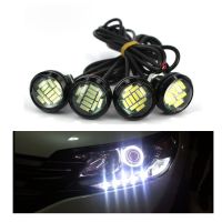 FDBQV 1 Pair/12V 15W DRL สีขาว วิ่งกลางวัน สปอตไลท์ โคมไฟรถยนต์ ไฟ LED อีเกิลอาย