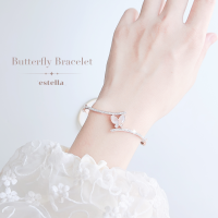 Estella - กำไลข้อมือสแตนเลสแท้ Butterfly กำไลเพชร กําไลข้อมือผู้หญิง สร้อยข้อมือเพชร สร้อยข้อมือผู้หญิง