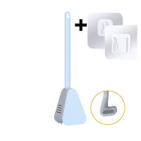 Golf Silicone Toilet Brushes With Holder Set Long Handled Toilet Cleaning Brush Black Modern Hygienic Bathroom Accessories