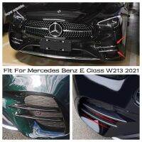 ที่ฝาครอบช่องแอร์เปลือกตาฝากันชนคิ้วโคมไฟไฟตัดหมอกหน้าโครเมี่ยมสำหรับ Mercedes Benz E Class W213 2021 2022อุปกรณ์ตกแต่งภายนอก