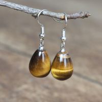 Women Natural tiger eye Stone Earrings Elegant Dangle Earrings Fancy Drop Earring Bold Gems Stone Jewelry Gifts Dropship