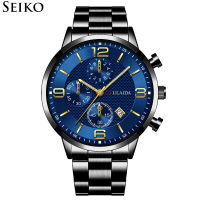 นาฬิกาข้อมือสายรัดเหล็กสไตล์ธุรกิจสำหรับผู้ชายนาฬิกาข้อมือ Seiko ใหม่ดั้งเดิม