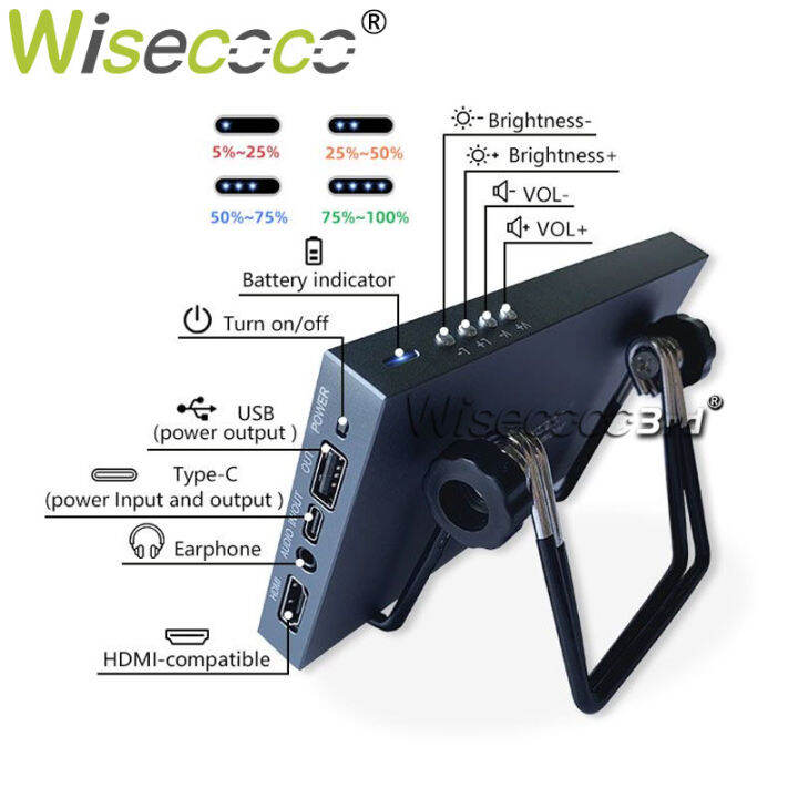 wisecoco-6นิ้ว2k-pocket-monitor-2560x1440-raspberry-pi-monitor-lcd-monitor-plug-and-play-monitor