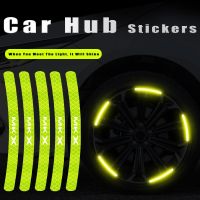 【cw】 20pcs Car Hub Reflective Sticker Lincoln X Logo Tire Rim Strips Styling Accessories