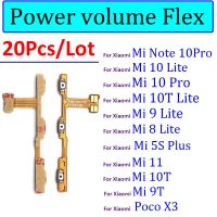 20pcs สําหรับ Xiaomi Mi 9 8 SE Mi 10T Mi 10 8 9 Lite 11 Note 10 Pro Mi 5S Plus Poco F1 X3 Power On Off Volume ปุ่มด้านข้าง Key Flex