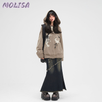 Molisa Fashion กระโปรง กระโปรงยีนส์ กระโปรงทรงเอ ทันสมัย ทันสมัย นุ่มนวล สไตล์ WWY23000JA 42Z231020