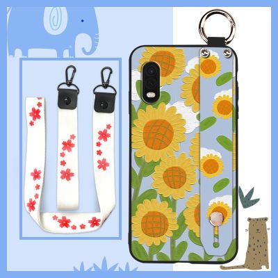 Phone Holder Wrist Strap Phone Case For Samsung Galaxy Xcover Pro ring Waterproof Lanyard painting flowers Back Cover