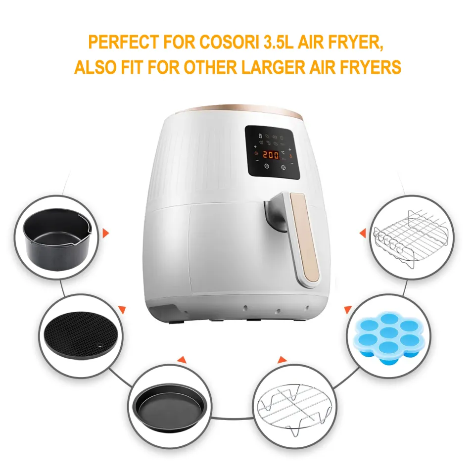 Square Air Fryer Accessories 11 Pcs With Recipe Cookbook Compatible For  Philips Air Fryer, Cosori And Other Square Airfryers And Oven, Deluxe Deep  Fry