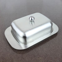 Stainless Steel Butter Dish Restaurant Household Dessert Plate Cheese Storage Box With Lid Bread Container Kitchen Dinnerware