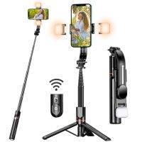 Selfie Stick with Upgraded Tripod Selfie Stick with 2 Fill Light Extra Long 44.9 inch Phone Tripod with Detachable Remote