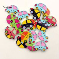 †Or 50Pcs Cute Small Car Wooden Buttons DIY Sewing Needlework Scrapbooking Craft