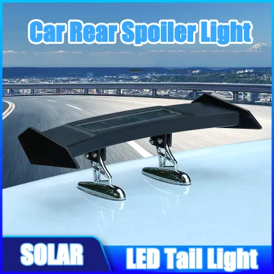Solar Car Rear Spoiler Light 12V Flashing Warning Light Adjustable 16 LED Multi-mode Car Tail Lights Universal LED Spoilers