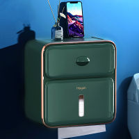 Wall Mount Toilet Paper Holder Waterproof Tissue Box Creative Tray Roll Tube Storage Box Wc Roll Paper Stand Shelf Bathroom