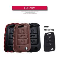 ↂ℗☁ Leather Car Key Case Cover For VW Golf 5 4 6 7 Gti R GTD Mk7 MK2 MK3 Polo Passat T5 Jetta 6 Touran 2020 Key Holder Accessories