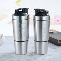 Stainless Steel Shaker Bottle Whey Protein Powder Mixing Bottles Vacuum Insulation Water Cups Gym Sport Travel Water Cup