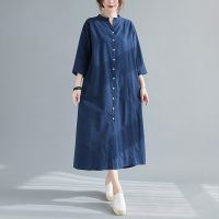 2021cotton linen vintage for women casual loose long summer shirt dress elegant clothes 2021 ladies dresses sundress