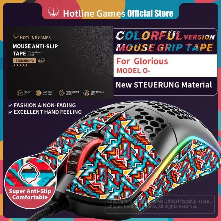 Hotline Games Colorful Mouse Grip Tape for Glorious Model O Gaming