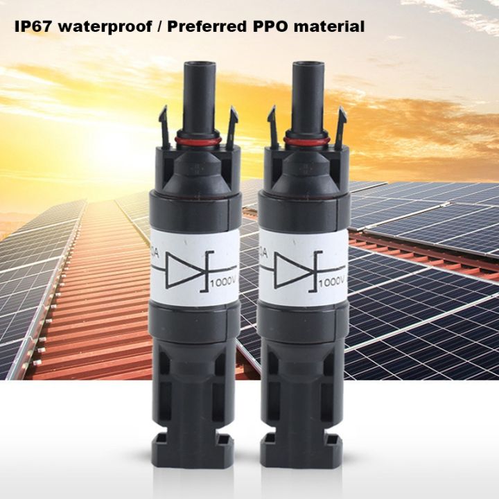 5pcs-solar-connector-with-diode-waterproof-pv-connector-dc1000v-20a-ip67-ppo-male-female-connector-plug