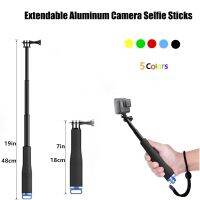 19 Inch Extendable Aluminum Handheld Pole Selfie Sticks Self Metal  Sticks for Insta360 One RS GoPro Panoramic Camera Accessory