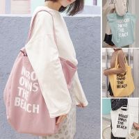Women Canvas Shoulder Bag Extra Large Capacity Handbag Letters Beach Bags Female Big Tote Ladies Simple Canvas Shopping Bag