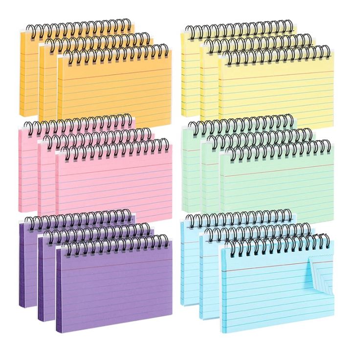 18 Pack Multicolor Index Cards with Clear Pvc Cover Screw Binding Index ...