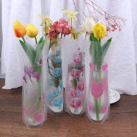 27 X 12cm Home Freshness PVC Plastic Foldable Transparent Vase Flowers Jardiniere Flower Arrangement Vase-lihaichao