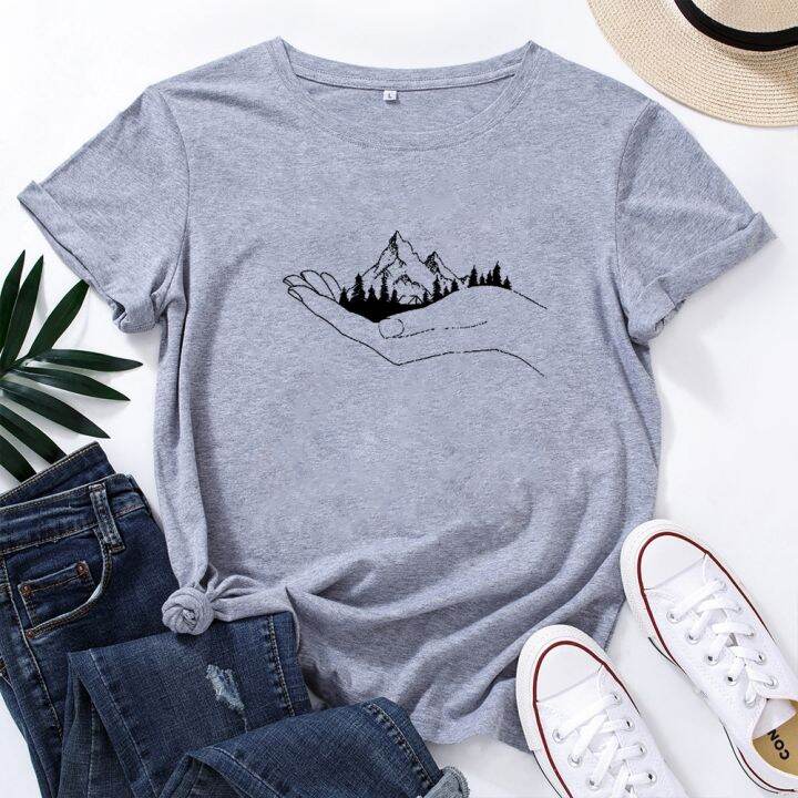 t-shirts-for-round-collar-pattern-cotton-woman-loose-tee-shirt