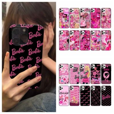 CERELY สีชมพูอมชมพู เคสโทรศัพท์ตุ๊กตาบาร์บี้สำหรับ iPhone นุ่มนุ่มๆ พร้อมกระจก ปลอกหุ้มโทรศัพท์ซิลิโคนแบบนิ่ม การป้องกันการตก สำหรับ iPhone 11 14 PRO MAX SHELL