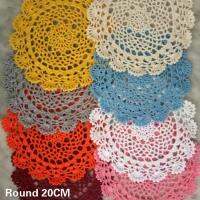 20CM Round Original Design Home Kitchen Table Mat Pad Cotton Crochet Flowers Mantel Individual Mat Christmas Placemat Coaster