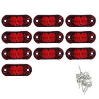 10X LED 2.5Inch 2 Diode Light Oval Clearance Trailer Truck Side Marker Lamp