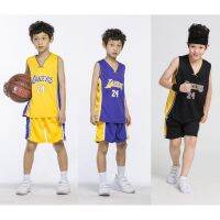 ☊ยกรรมลอสแอนเจลิสเลเกอร์ส No.24เสื้อเจอร์ซี่ Kobe Bryant เด็กเสื้อผ้าบาสเกตบอล