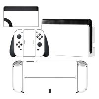 (MQ สไตล์ใหม่) สติกเกอร์รูปลอกฝาครอบผิว Nintendoswitch สีขาวบริสุทธิ์สำหรับ Nintendo Switch คอนโซลจอยเคสและที่คลุมขาตั้งตัวควบคุม